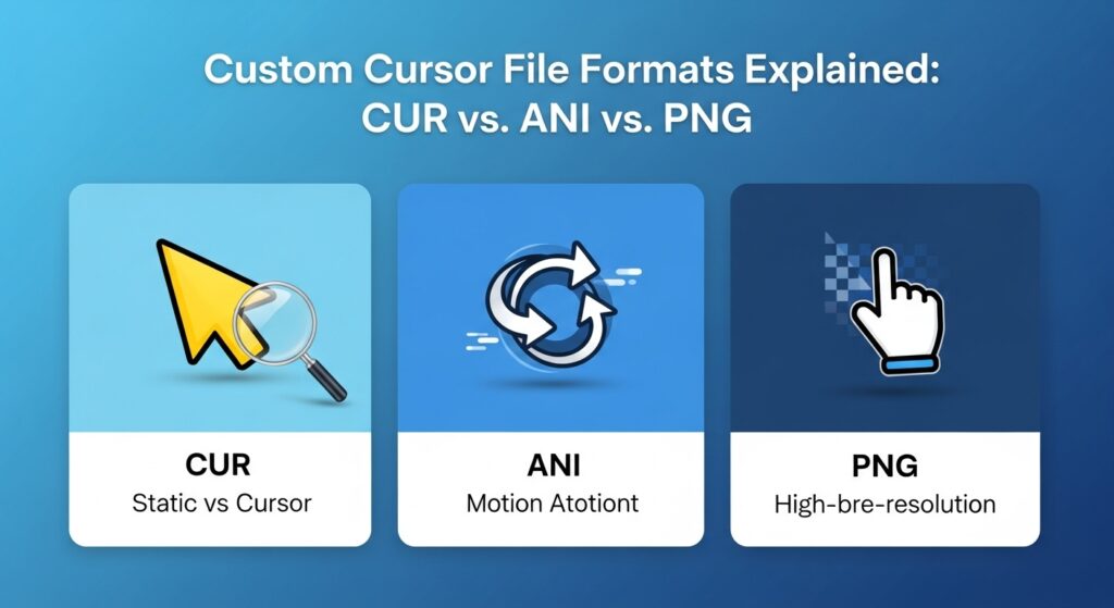 comparison table .cur .ani .icns .svg .png cursor file formats visual guide